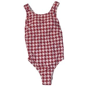 NEW Juicy Couture Swim One Piece Swimsuit Red White Houndstooth Bathing suit